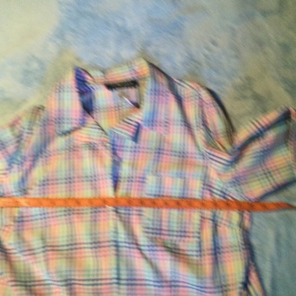 Sag Harbor Cotton Multi Color Plaid Women’s Button Up Shirt - Picture 3 of 6